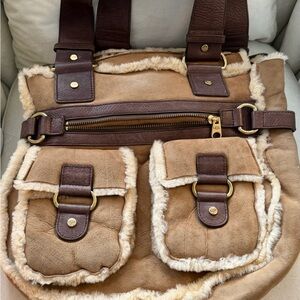 UGG Brown and Tan Shoulder Bag